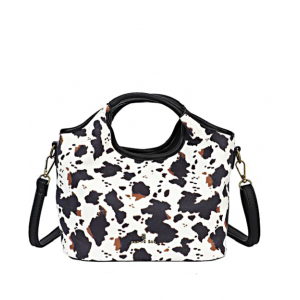 Bag to Bag Τσάντα χειρός  με ρυθμιζόμενο λουράκι και animal print Cow ACCESSORIES
