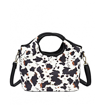 Bag to Bag Τσάντα χειρός  με ρυθμιζόμενο λουράκι και animal print Cow