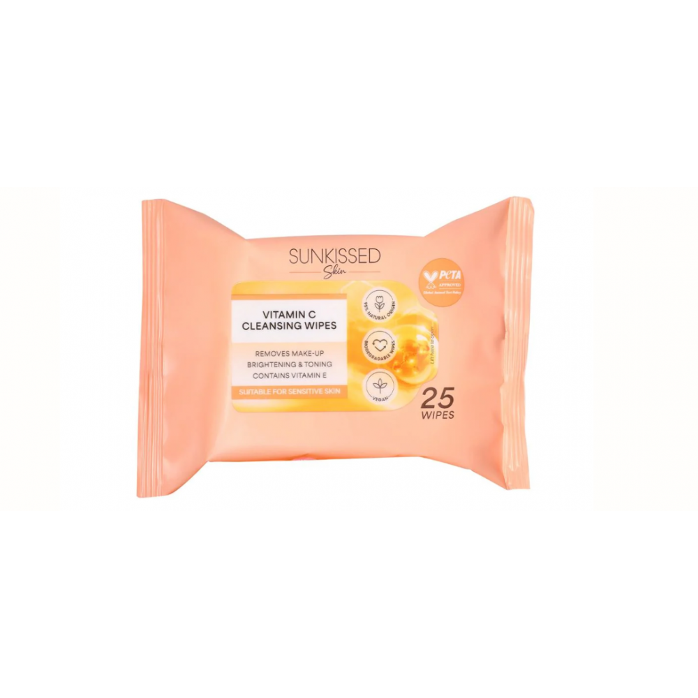 Sunkissed Skin Vitamin C Cleansing Wipes for Face & Body 25pc SKINCARE