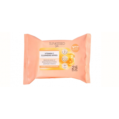 Sunkissed Skin Vitamin C Cleansing Wipes for Face & Body 25pc